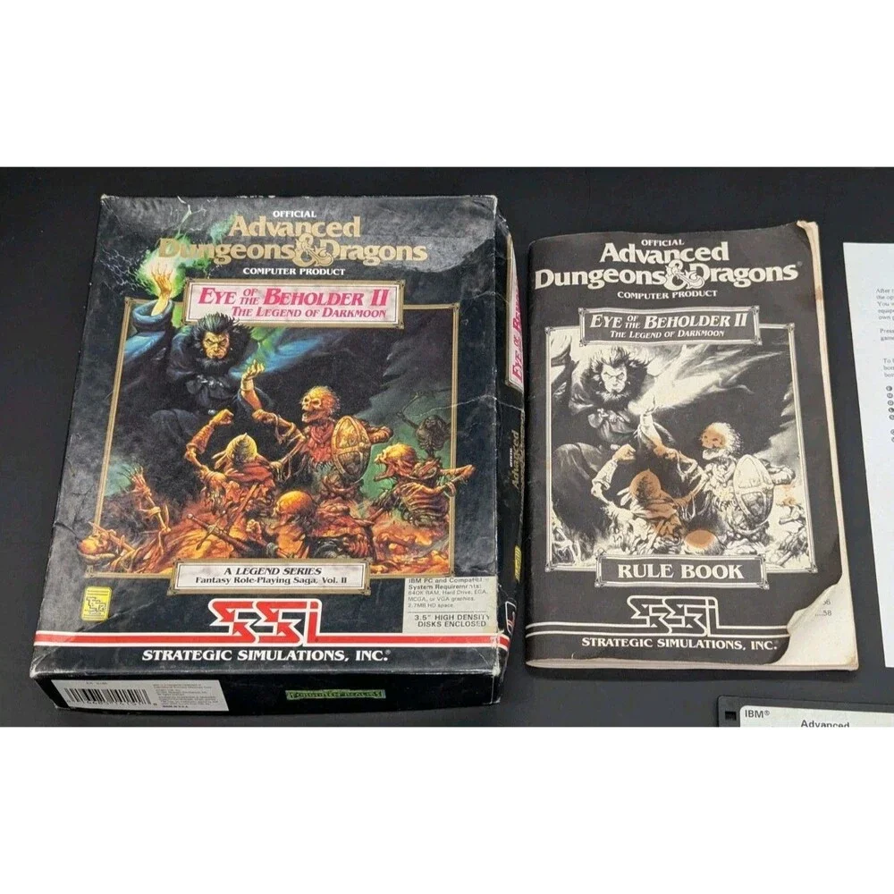 SSI AD&D Dungeons and Dragons Eye of the Beholder II IBM Big Box PC 3.5